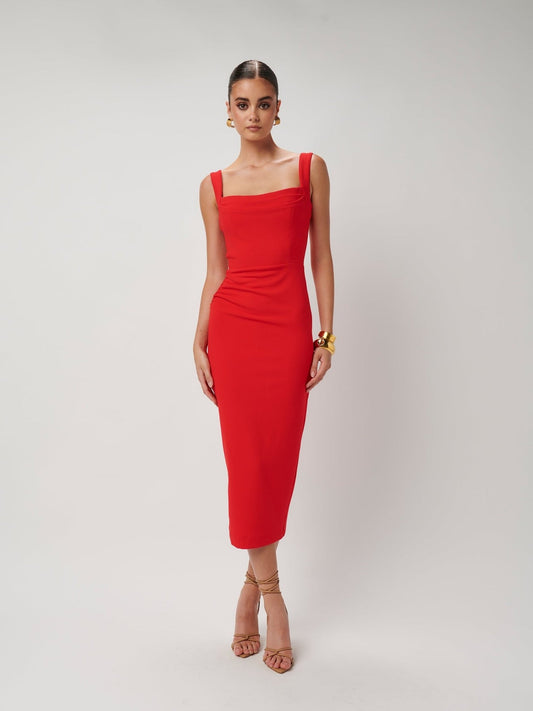 Effie Kats Red Marbella Dress Size 8