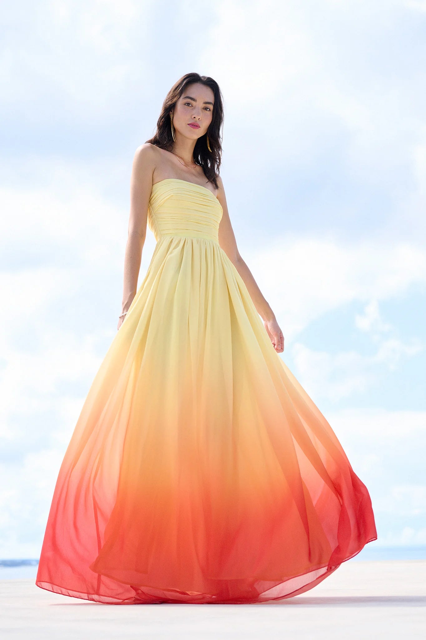 Sau Lee Camille Dress Sunset Ombre Size 6